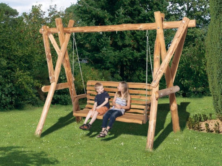 wogibtswas.at - Gartenschaukel Nature mit breiter Schaukelbank und