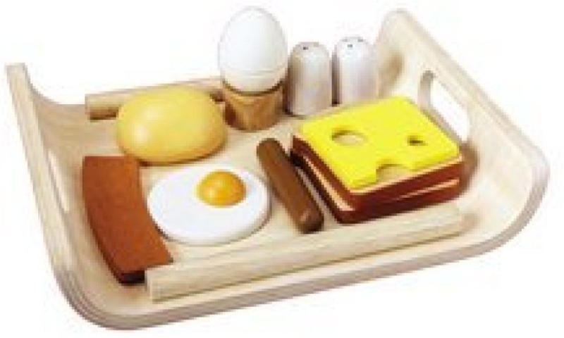 Spiel-Set: Frühstück mit Servierbrett aus Holz, PlanToys® (12tlg.)
