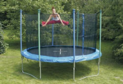 Trampolin-Set Ø 305 cm, Hudora, mit Klappfunktion, Sicherheitsnetz und Regenabdeckung