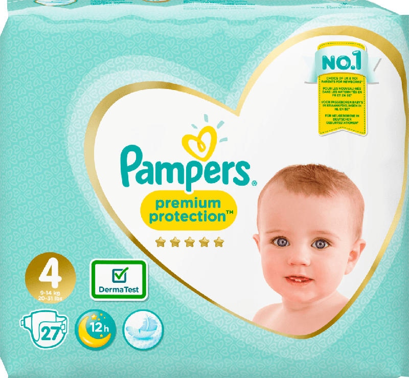 Pampers Windeln Premium Protection, Größe 4, 9-14 kg, Einzelpack