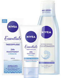 NIVEA Essentials Feuchtigkeit + Frische oder Erfrischendes Gesichtswasser jede 50/200-ml-Packung/Flasche