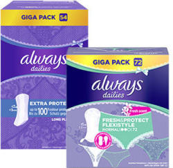 always Slipeinlagen versch. Sorten, jede Giga-Packung