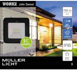 LED Außenstrahler Sensor, schwarz, 20W, BWM
