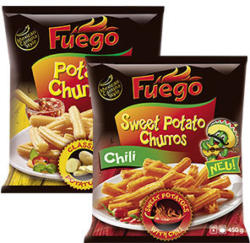 Fuego Potato Churros Classic oder Sweet Potato Churros Chili gefroren, jeder 450-g-Beutel