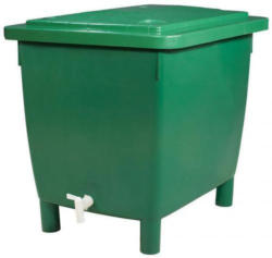 Garantia Regentonne eckig, 400 L grün, inkl. Deckel und Auslaufhahn