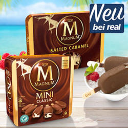 Langnese Magnum Mini Classic 6er oder Magnum Salted Caramel 4er, jede 360/400-ml-Multipackung und weitere Sorten
