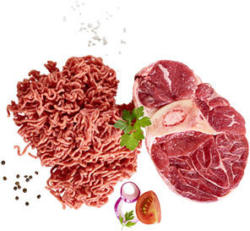 Rinderhackfleisch oder Rinderbeinscheibe je 1 kg