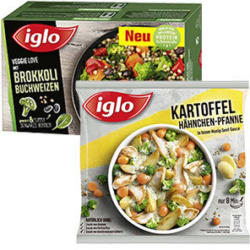 iglo Fertiggerichte oder Veggie Love versch. Sorten, gefroren, jeder 450-g-Beutel
