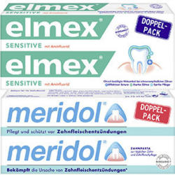 elmex Sensitive oder meridol Zahncreme jede 2 x 75-ml-Packung