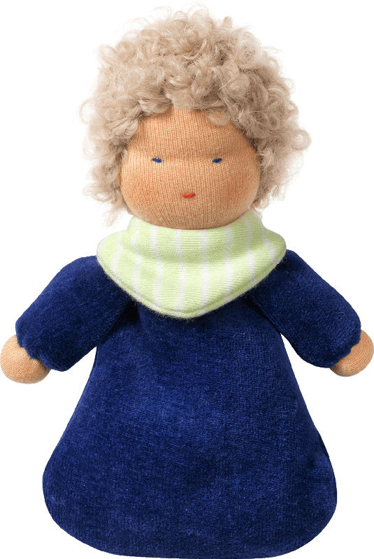 ALANA Baby-Püppchen mit Traubenkernfüllung, marine/grün, für Mädchen und Jungen