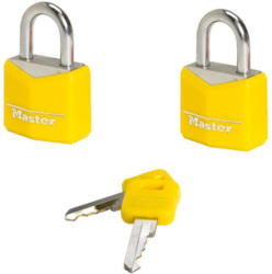 Masterlock Vorhängeschloß Kofferschloss 3mm Bügel 2er Pack, Gelb