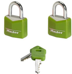 Masterlock Vorhängeschloß Kofferschloss 3mm Bügel 2er Pack, Grün