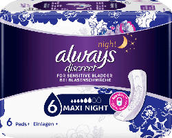 Always Discreet Hygieneeinlagen Blasenschwache Binden Maxi Night Nur 2 35 Dm Drogerie Markt Angebot Barcoo