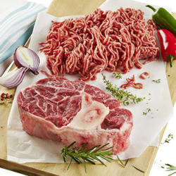 Rinderhackfleisch oder Rinderbeinscheibe je 1 kg