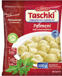 Dovgan Pelmeni mit Schweine-, oder Puten-Hackfleisch oder Mini Pelmeni mit Rind- und Schweinefleisch gefroren, jeder 450/500-g-Beutel