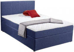 Boxspringbett mit Topper 140x200cm Carolina, Blau