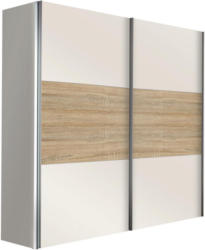 SchwebetÃŒrenschrank in WeiÃ, Eichefarben