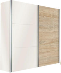 Schwebetürenschrank in Weiß, Eichefarben