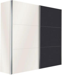 Schwebetürenschrank in Graphitfarben, Weiß