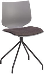 Stuhl in Metall, Kunststoff, Textil Anthrazit, Grau, Schwarz