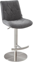 Barhocker In Metall, Textil Grau, Edelstahlfarben