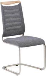 Schwingstuhl In Holz, Metall, Textil Grau, Eichefarben, Edelstahlfarben
