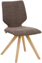 Stuhl in Holz, Textil Braun, Eichefarben
