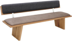 Sitzbank 200/83/64 cm in Anthrazit, Eichefarben, Edelstahlfarben, Fango