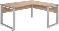 Eckschreibtisch in Metall, Holzwerkstoff 160/75/140 cm