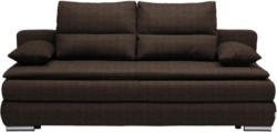Schlafsofa in Textil Braun, Silberfarben