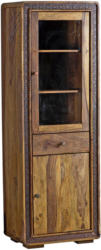 Vitrine in teilmassiv Akazie Sheeshamfarben, Kupferfarben