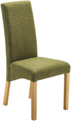 Stuhl in Holz, Textil Eichefarben, OlivgrÃŒn