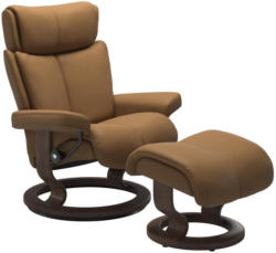 Relaxsesselset in Holz, Leder Taupe