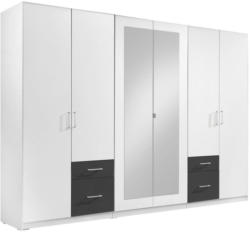 Kleiderschrank In Graphitfarben, Weiß