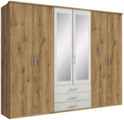 Kleiderschrank in Weiß, Eichefarben