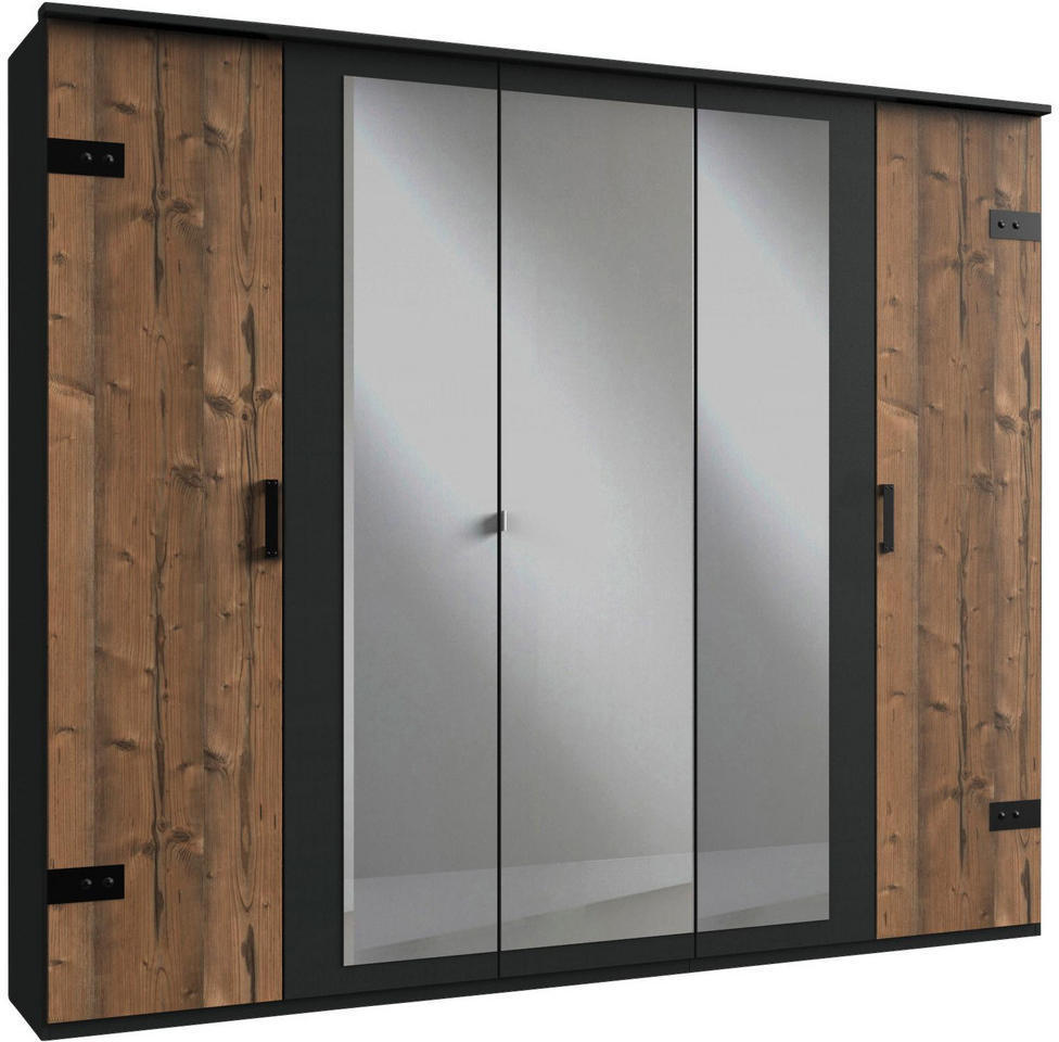 Kleiderschrank in Graphitfarben, Fichtefarben nur € 449,00 statt € 757