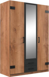 Kleiderschrank in Graphitfarben, Eichefarben