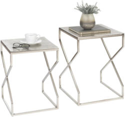 Beistelltischset In Metall 40/36/40/36/55/49 Cm