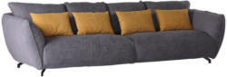 Megasofa in Textil Gelb, Grau