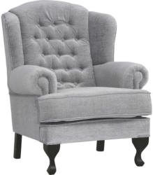 Chesterfield-Sessel In Textil Hellgrau