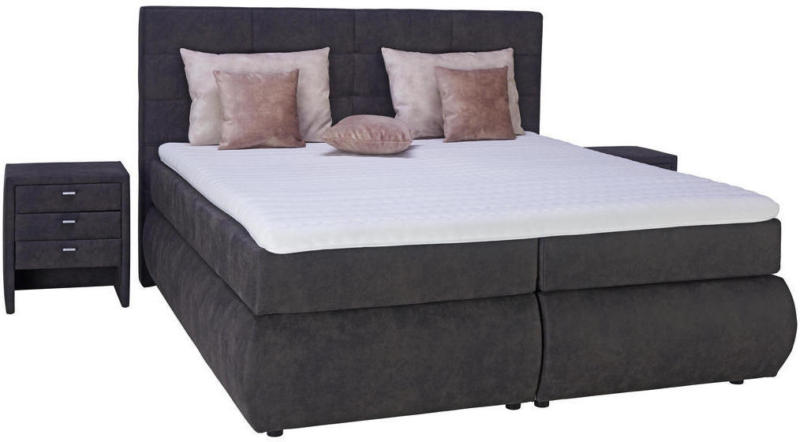 Boxspringbett 180/200 Cm In Dunkelgrau