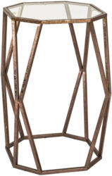 Beistelltisch in Metall, Glas 49/49/50 cm