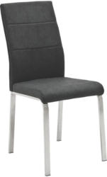 Stuhl in Metall, Textil Anthrazit, Edelstahlfarben