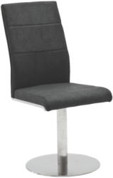 Stuhl in Textil Anthrazit, Edelstahlfarben
