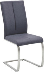 Schwingstuhl in Textil Grau, Edelstahlfarben