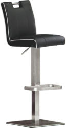 Barhocker In Metall, Textil Schwarz, Edelstahlfarben