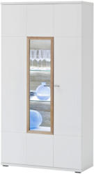 Vitrine in Weiß, Eichefarben