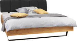 Bett 140/200 cm in Anthrazit, Buchefarben