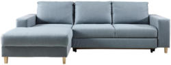 Wohnlandschaft in Textil Hellblau