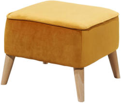 Hocker In Textil, Holzwerkstoff Goldfarben